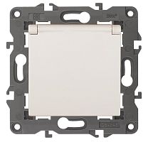 Розетка с заземлением без рамки Эра Elegance 1-м. крышка шторки слоновая кость картинка